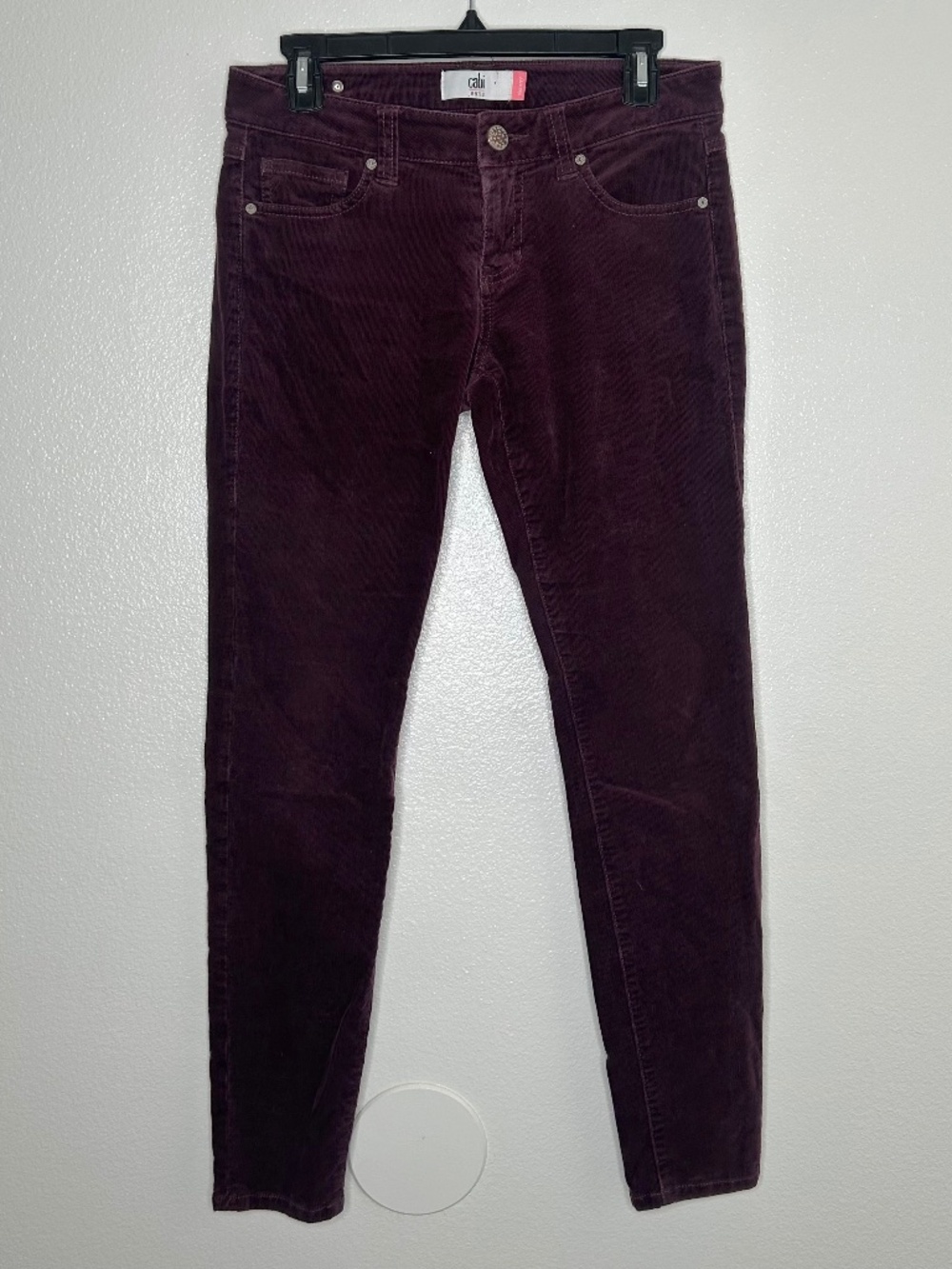 Cabi Womens Maroon Purple Corduroy Skinny Leg Pants Size 4